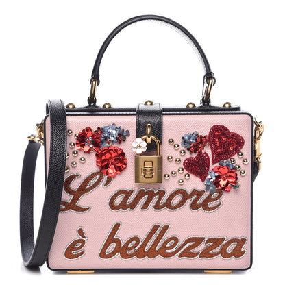Dolce & Gabbana Dauphine Embellished Box Bag Black Rosa Carne 1 of 9