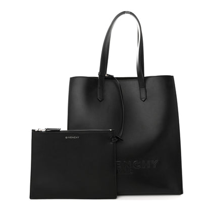 Givenchy Calfskin Logo Debossed Medium Shopper Tote Black 1 of 15