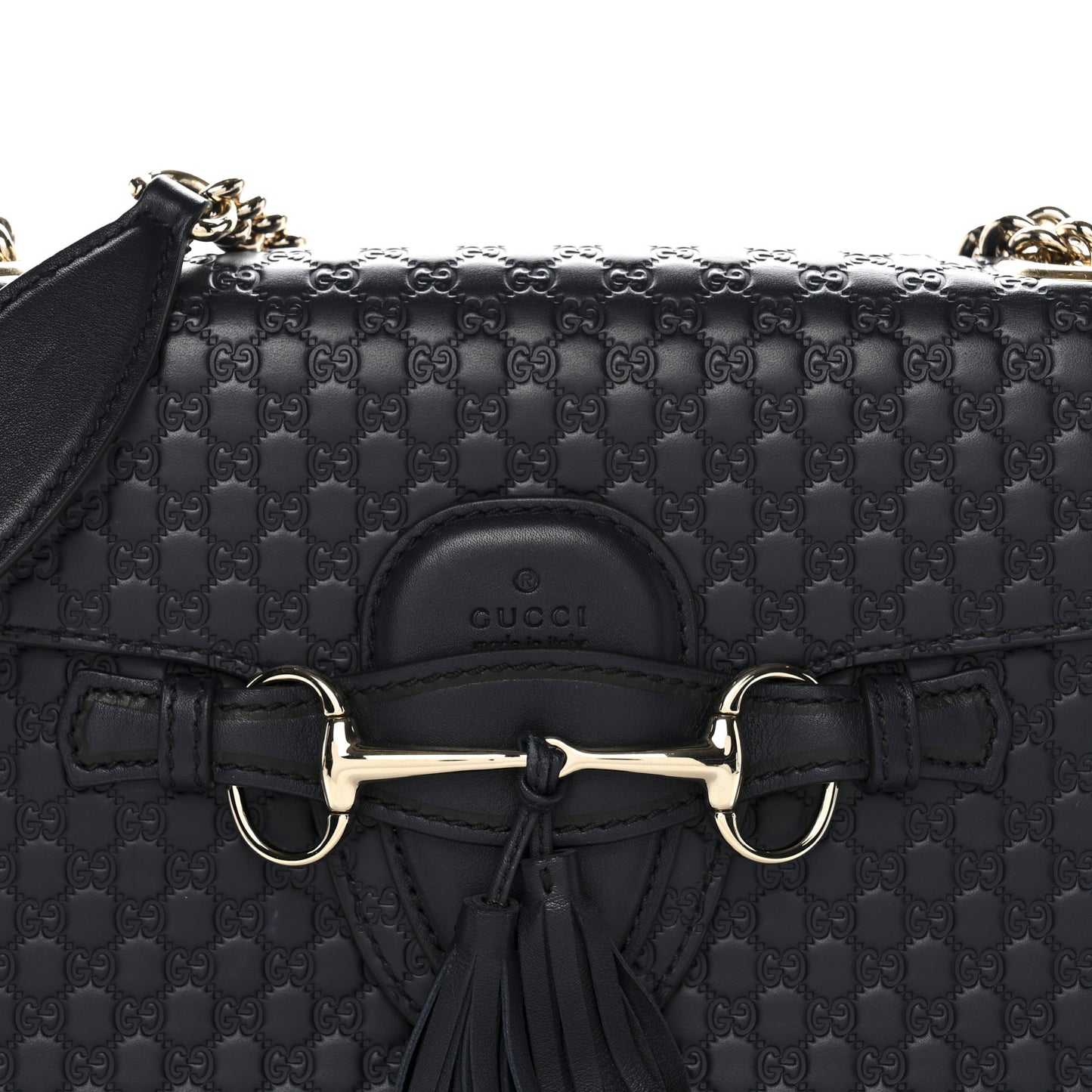 Microguccissima Medium Emily Chain Shoulder Bag Blue