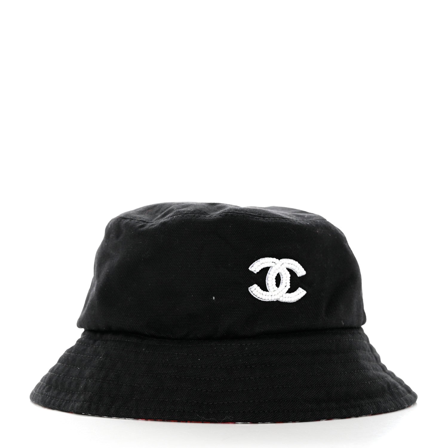 Chanel Cotton Pearl CC Bucket Hat M Black 3 of 8