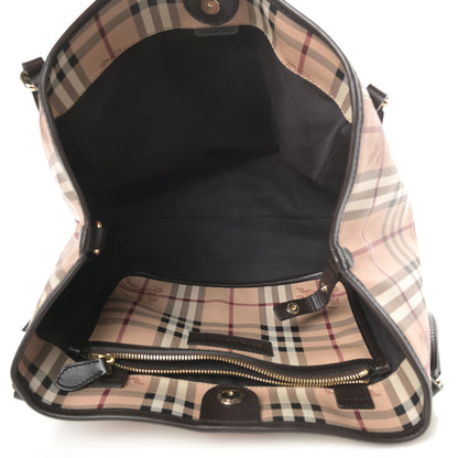 Burberry Haymarket Check Small Canterbury Tote Chocolate 5 of 13