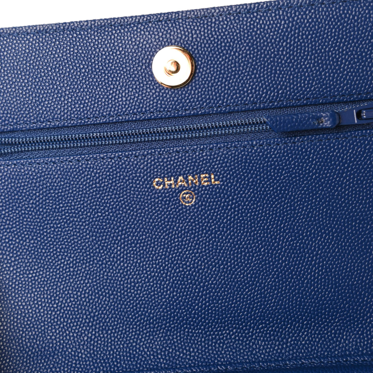 Chanel Caviar Quilted Vintage Mademoiselle Wallet On Chain WOC Blue 8 of 11