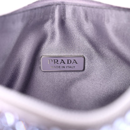 Prada Satin Crystal Mini Re-Edition 2000 Bag Glicine 6 of 9