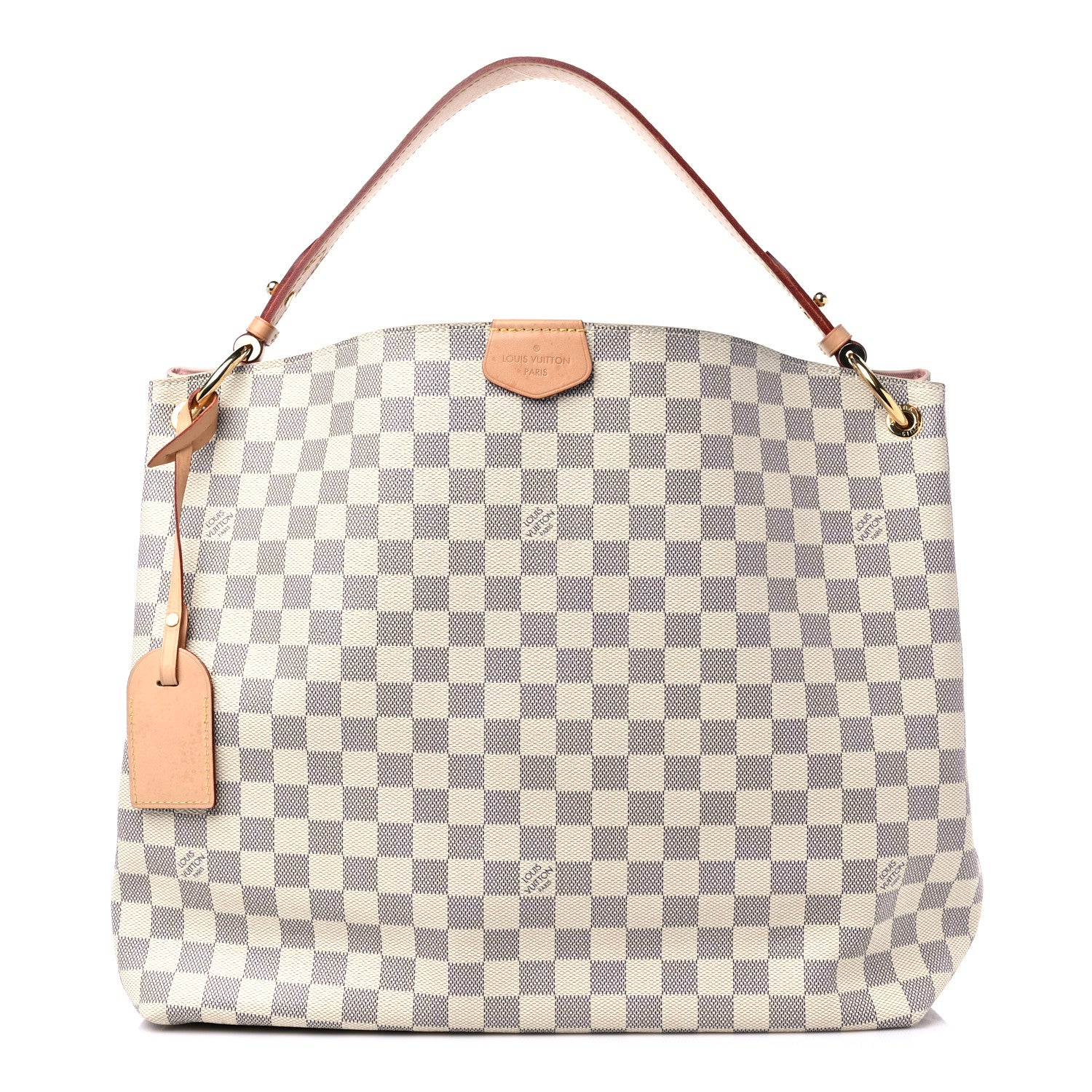 Louis Vuitton Damier Azur Graceful MM Rose Ballerine 1 of 15