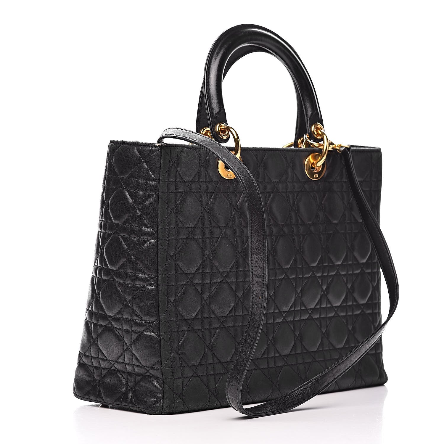 Christian Dior Lambskin Cannage Large Lady Dior Black 3 of 21