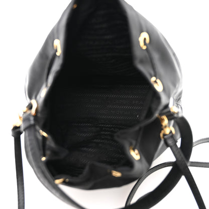 Prada Re-Nylon Saffiano Duet Bucket Crossbody Bag Black Black 4 of 11