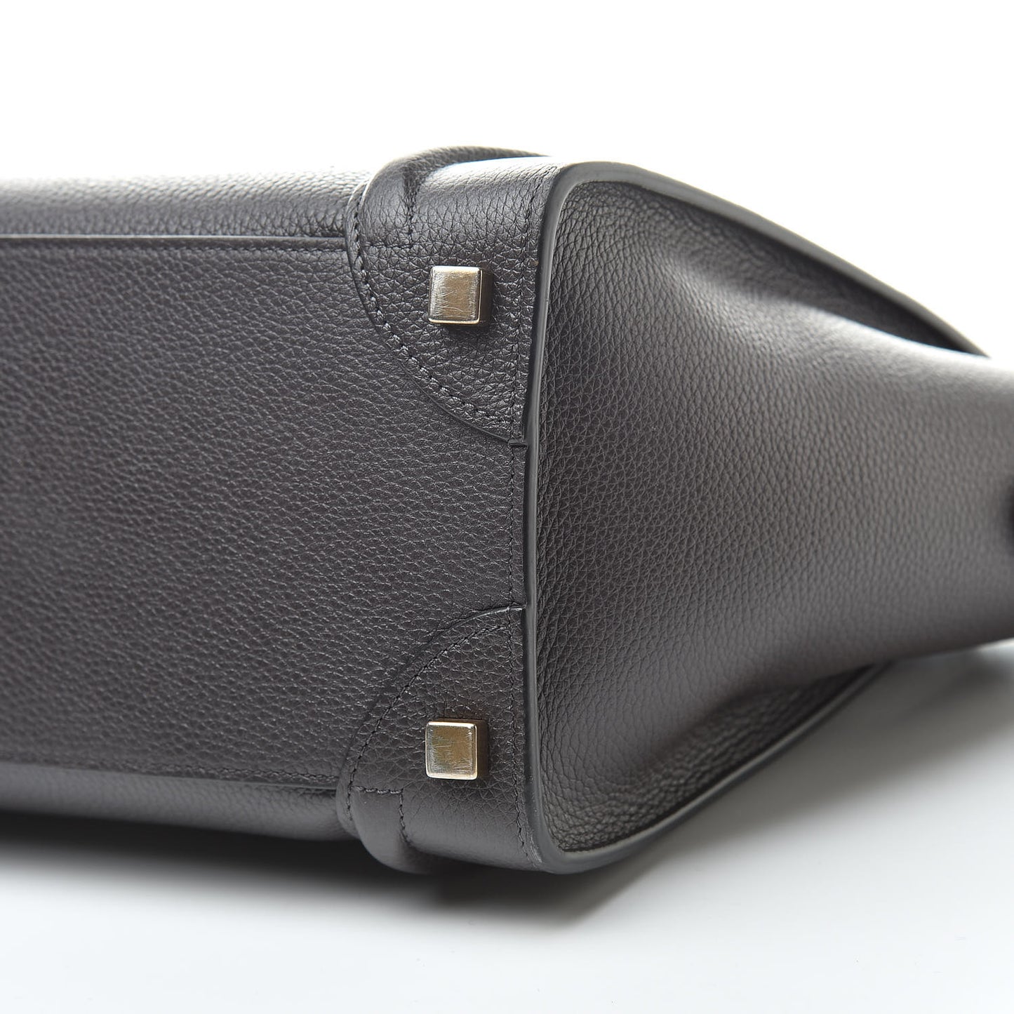 Drummed Calfskin Micro Luggage Dark Taupe