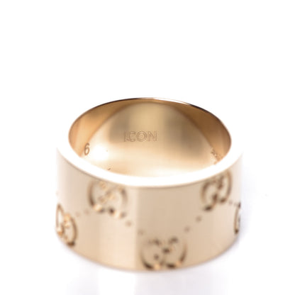 Gucci 18K Yellow Gold 9mm Icon Band Ring 46 3.75 4 of 8