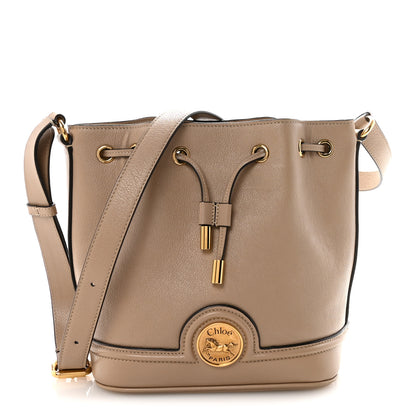Chloe Grained Buffalo Horse Medal Bucket Bag Boyish Brown 1 of 9