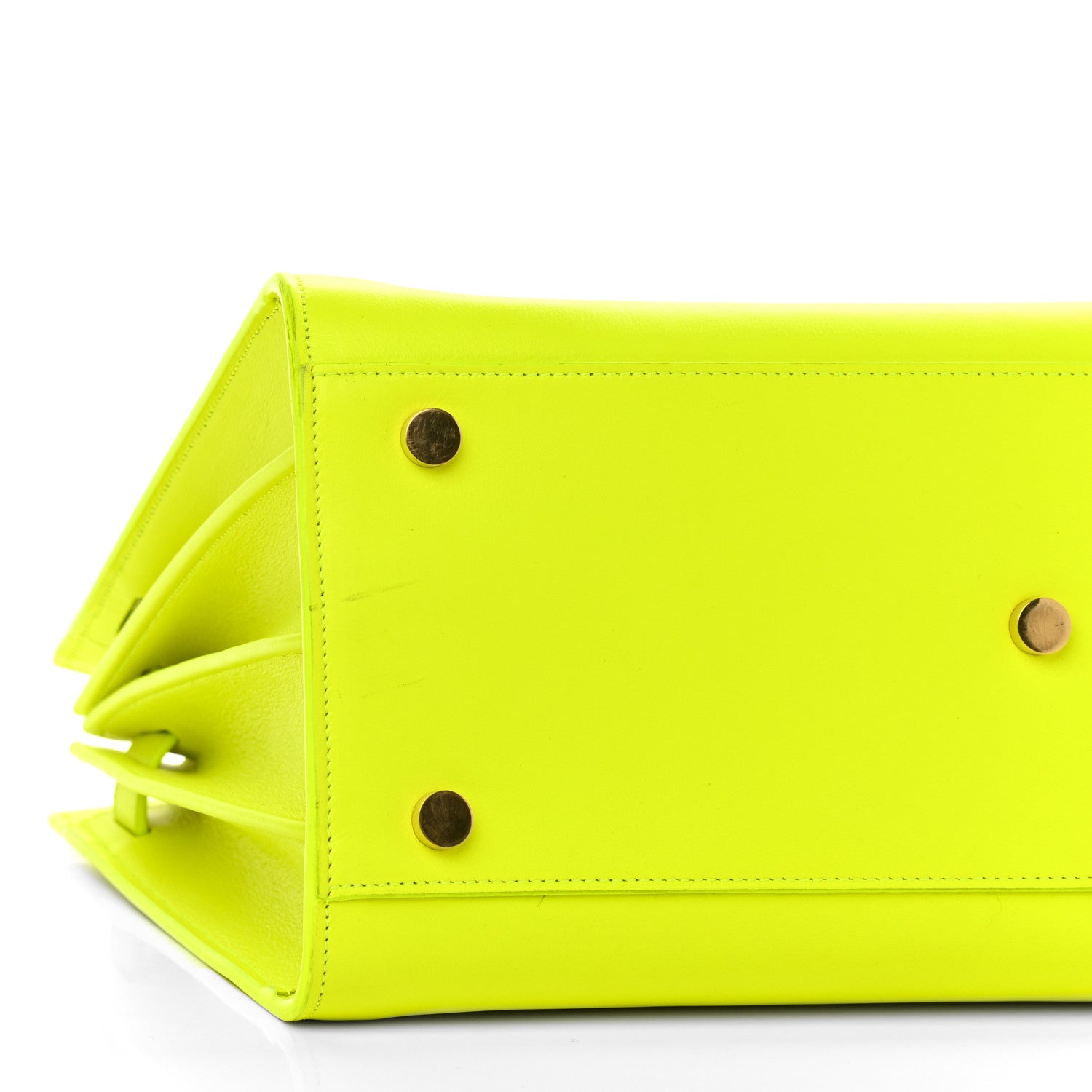 Saint Laurent Calfskin Small Sac De Jour Bag Neon Yellow 8 of 15