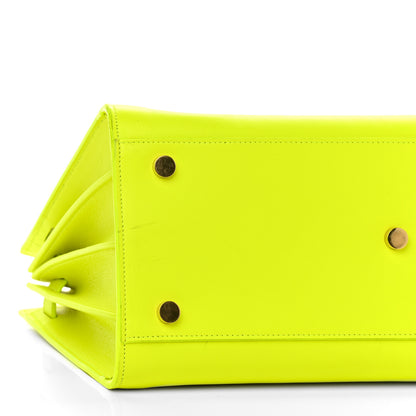 Saint Laurent Calfskin Small Sac De Jour Bag Neon Yellow 8 of 15