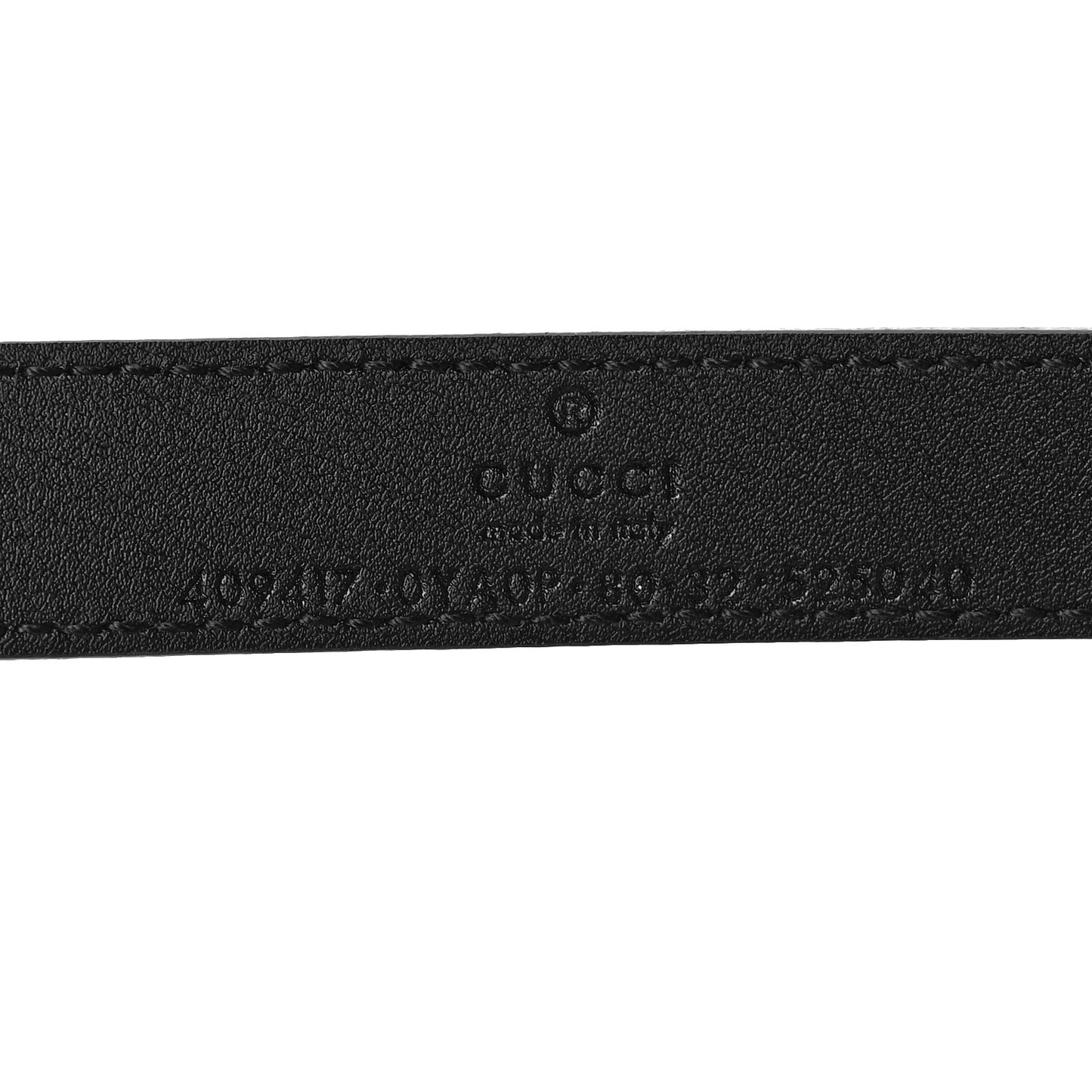 Plutone Calfskin Palladium Double G 20mm Belt 80 32 Black