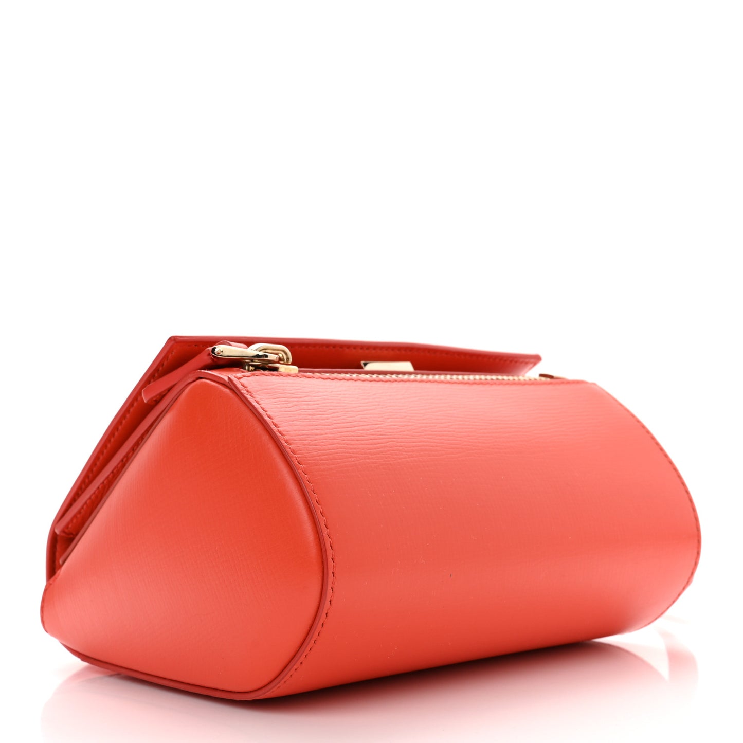 Textured Calfskin Mini Pandora Box Crossbody Bag Orange