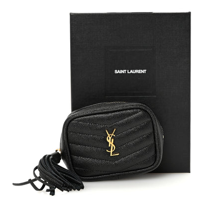 Saint Laurent Grain De Poudre Matelasse Monogram Baby Lou Camera Bag Black 11 of 11