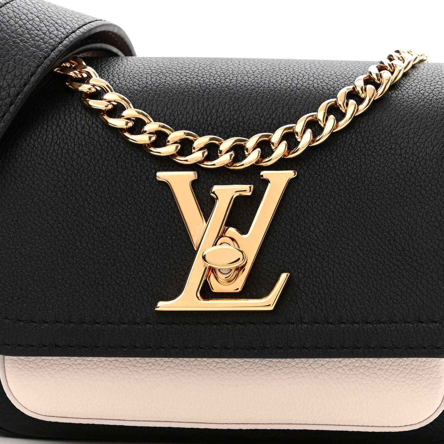 Grained Calfskin Lockme Tender Black