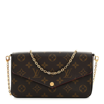 Louis Vuitton Monogram Pochette Felicie Chain Wallet Fuchsia 1 of 12