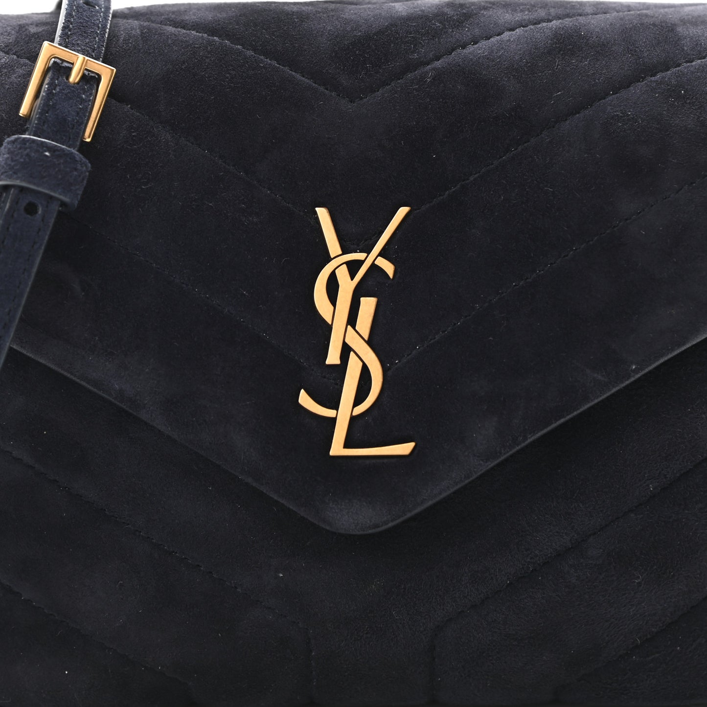 Suede Toy Loulou Shoulder Bag Deep Marine