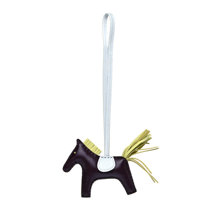 Hermes Milo Lambskin Grigri Rodeo Horse Bag Charm PM Rouge Sellier Jaune Bourgeon Bleu Brume 1 of 3