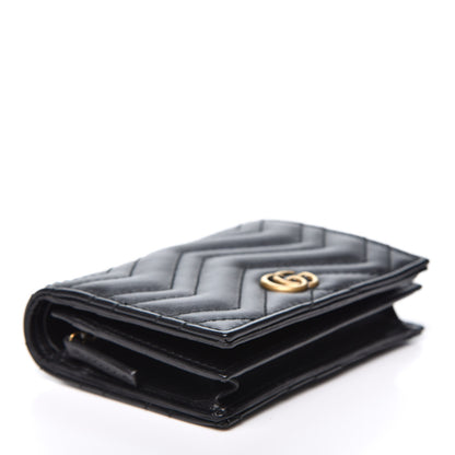 Gucci Calfskin Matelasse GG Marmont Card Case Wallet Black 3 of 10