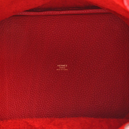 Hermes Taurillon Clemence Picotin Lock 22 MM Rouge Casaque 5 of 12