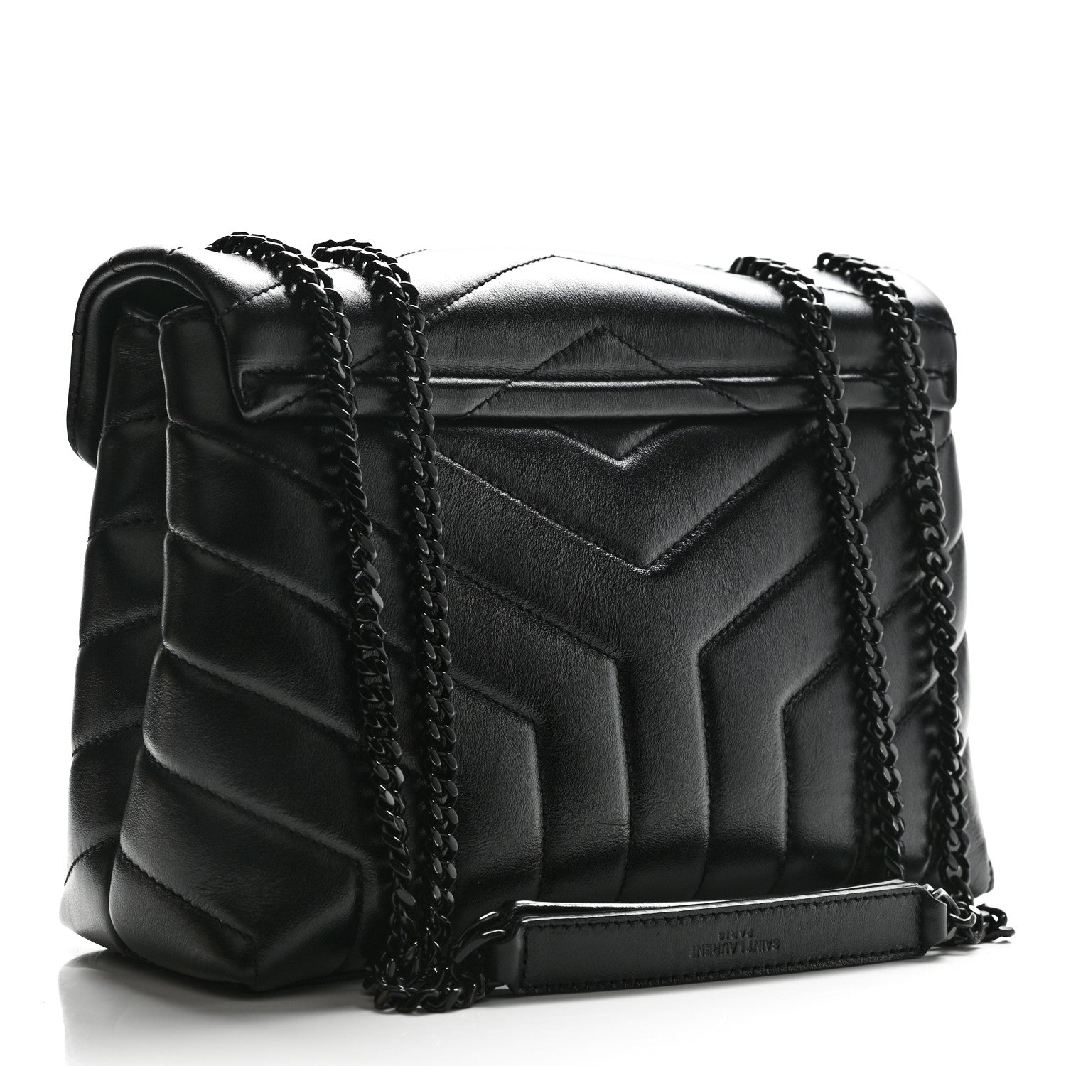 Saint Laurent Calfskin Y Quilted Monogram Small Loulou Chain Satchel Black 2 of 10