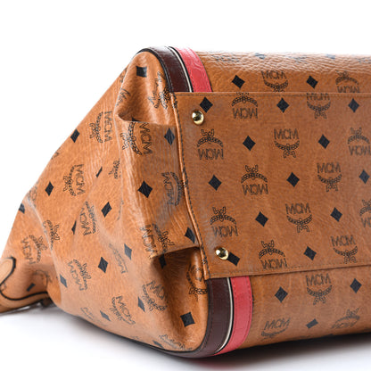 MCM Visetos Striped Tote Cognac 8 of 9