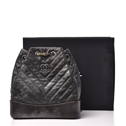 Chanel Metallic Grained Goatskin Gabrielle Backpack Dark Silver Gold 11 of 11