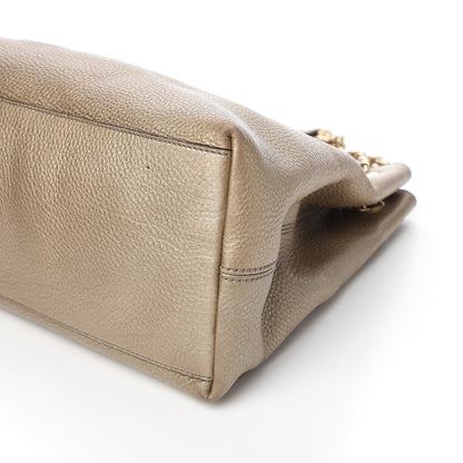 Gucci Metallic Pebbled Calfskin Medium Soho Chain Shoulder Bag Golden Beige 15 of 17