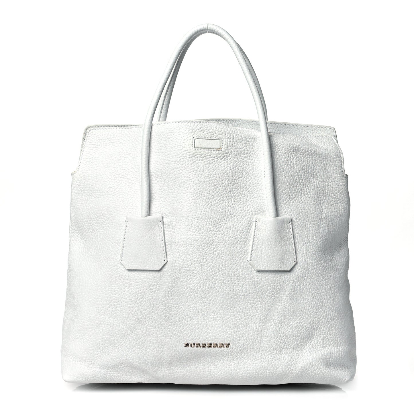 London Grainy Calfskin Medium Baynard Tote White