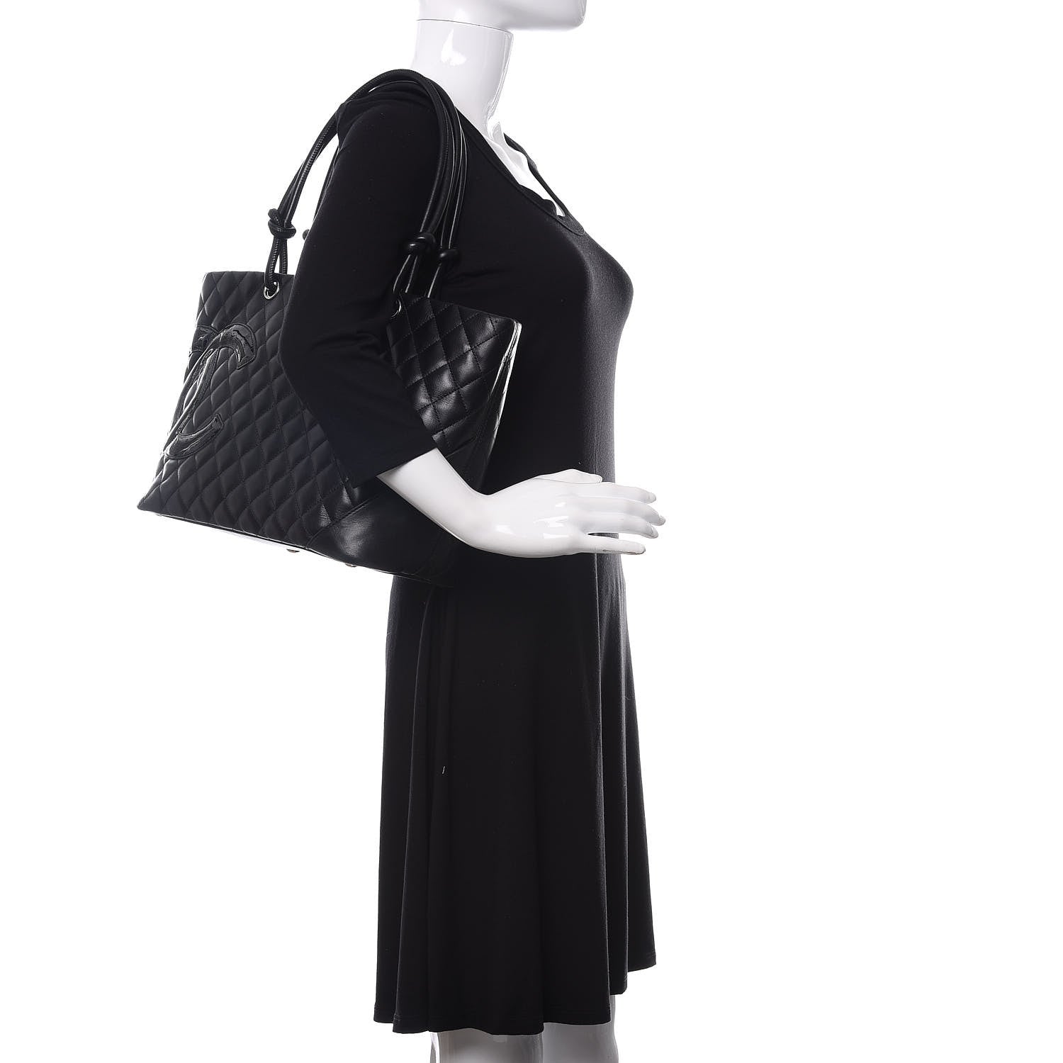 Chanel Calfskin Quilted Large Cambon Tote Black 2 of 15