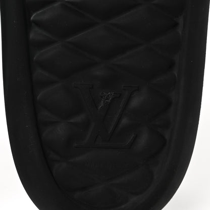 Louis Vuitton Rubber Embossed Monogram Mens Waterfront Mules 10 Black 7 of 10