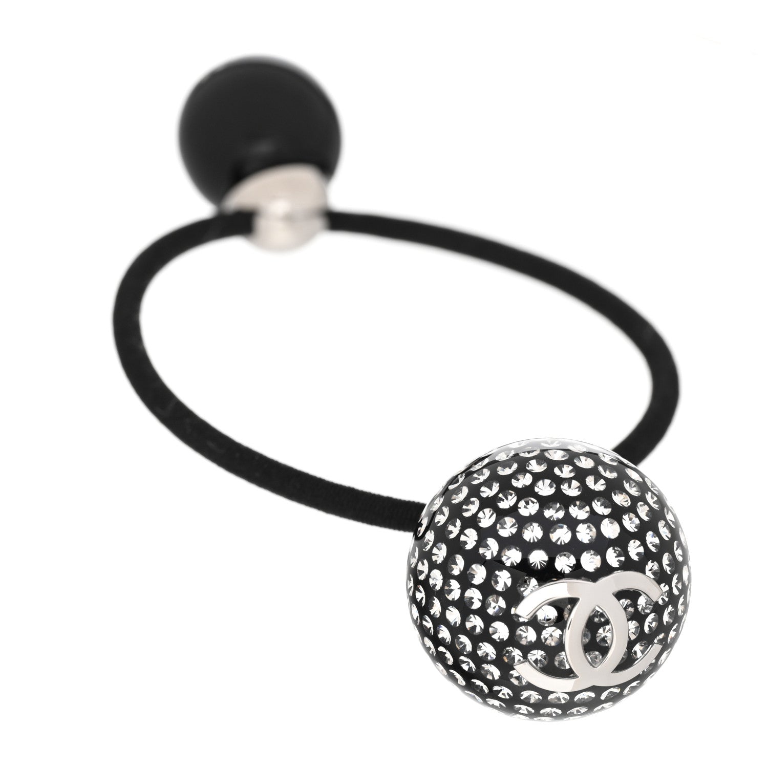 Chanel Crystal CC Hair Tie Black 1 of 3