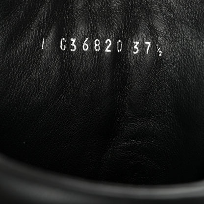 Chanel Calfskin Lambskin Lace Up Boots 37.5 Black 6 of 9