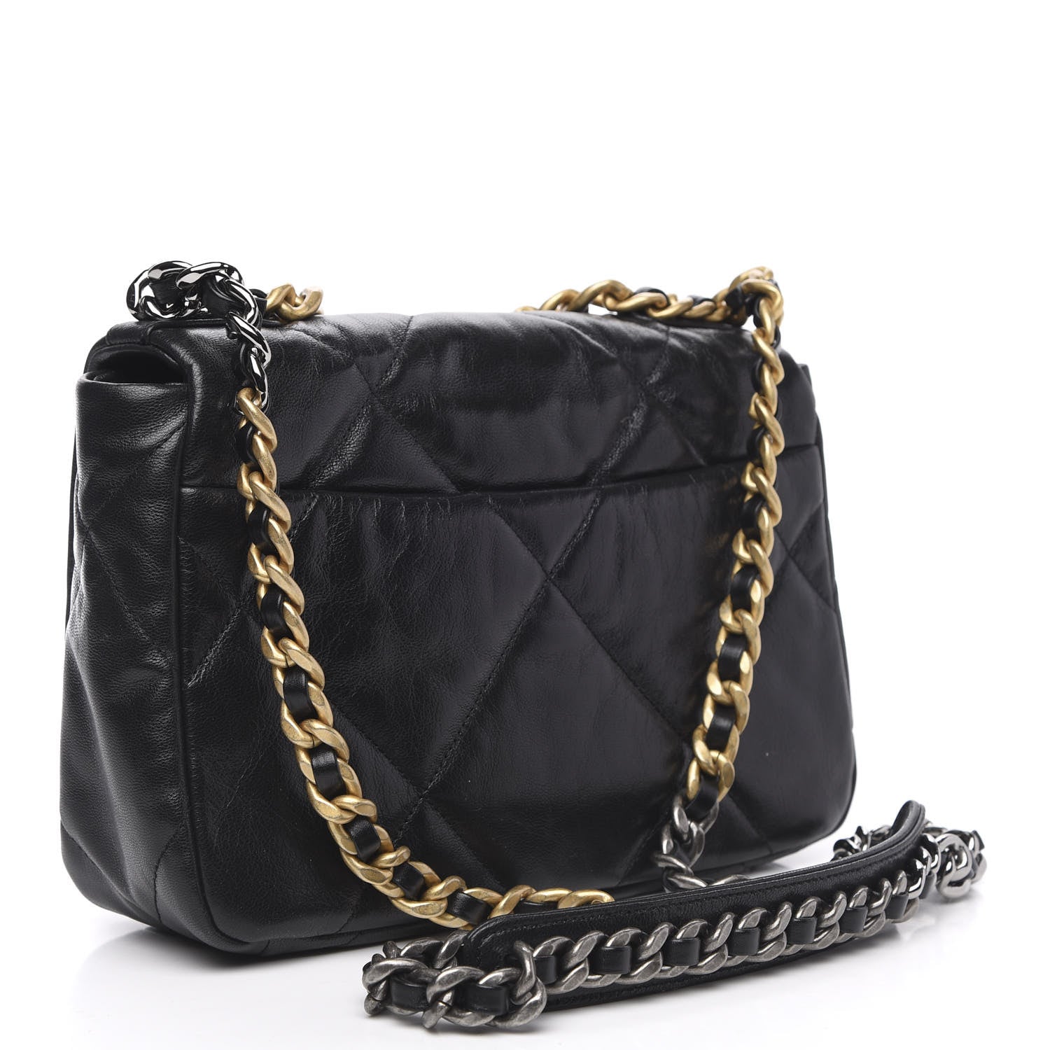 Chanel Goatskin Quilted Medium 19 Flap Black 4 of 12