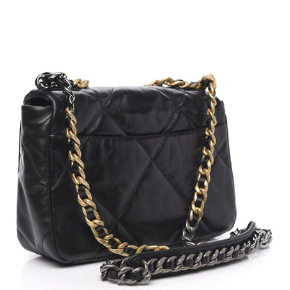Chanel Goatskin Quilted Medium 19 Flap Black 4 of 12