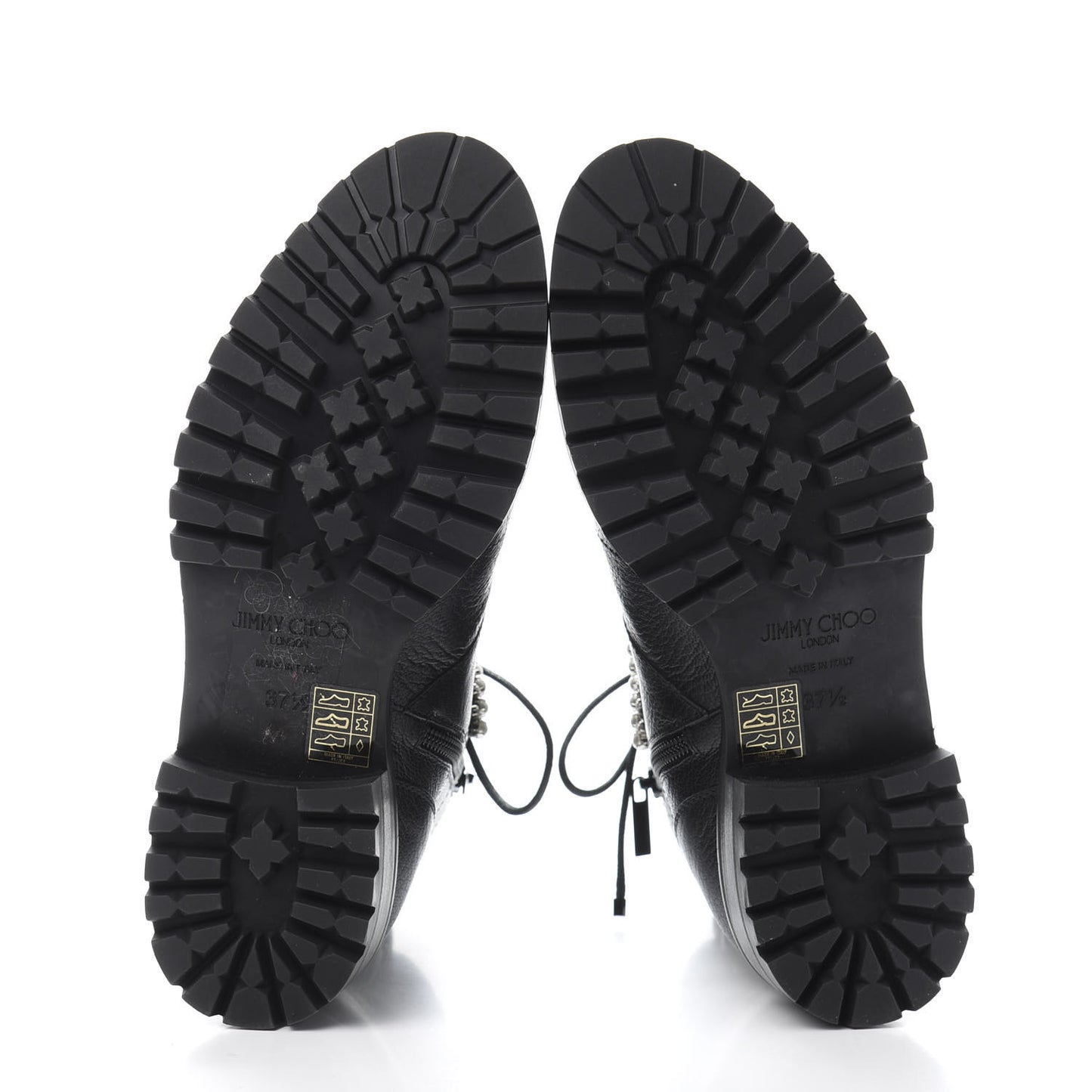 Goatskin Pearl Embellished Cruz Combat Boots 37.5 Black