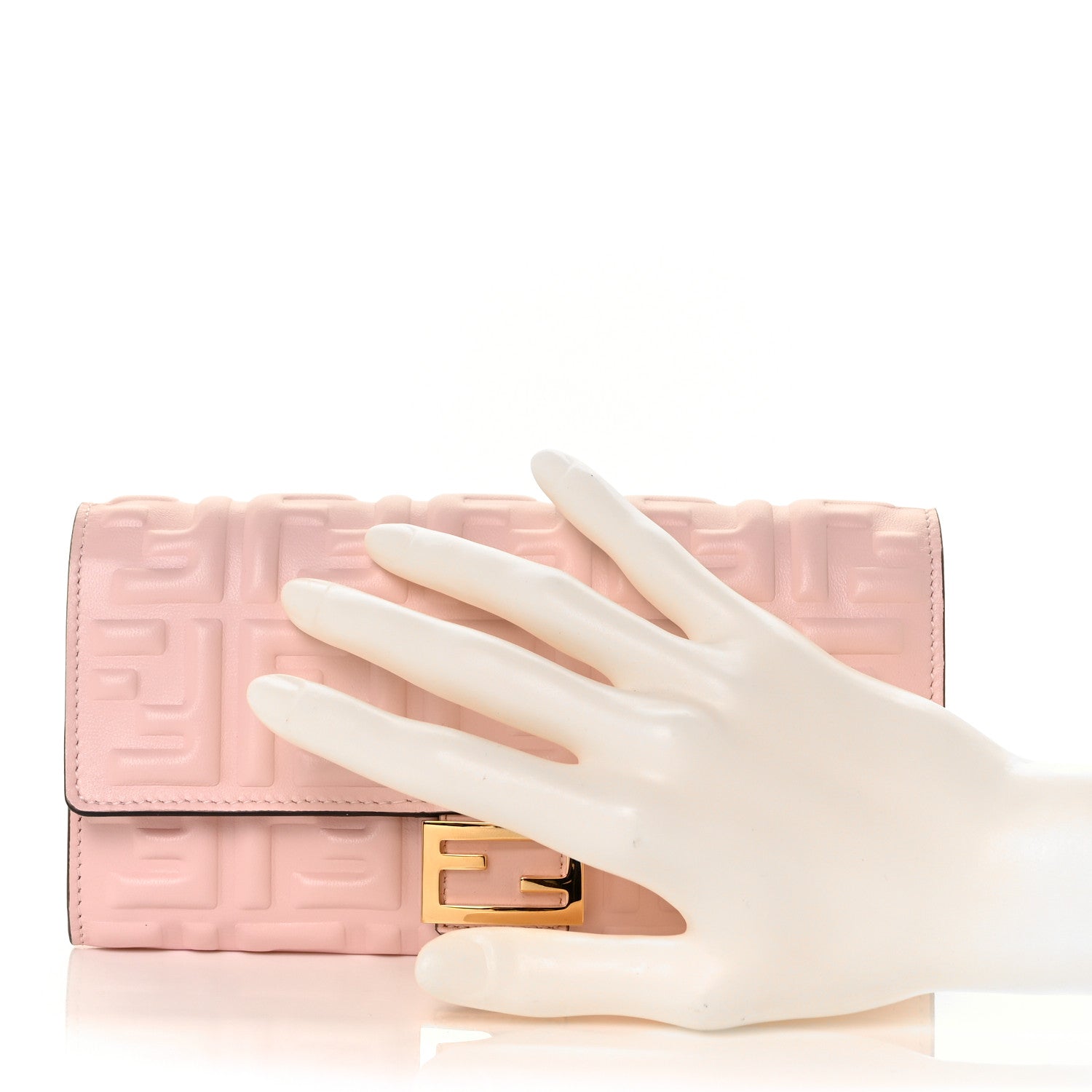 Fendi Nappa Matisse FF Embossed Continental Wallet Rosa Confetto 2 of 9