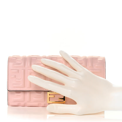 Fendi Nappa Matisse FF Embossed Continental Wallet Rosa Confetto 2 of 9