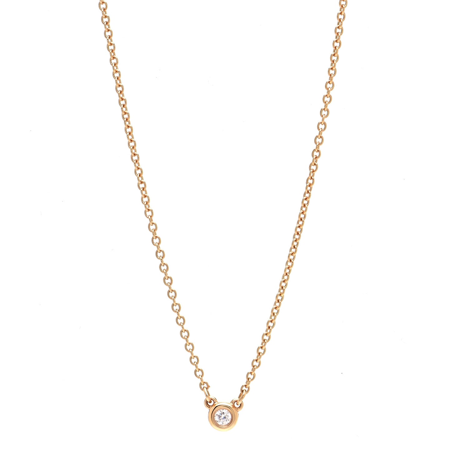 18K Yellow Gold Diamond .03ct Elsa Peretti Diamonds by the Yard Pendant Necklace