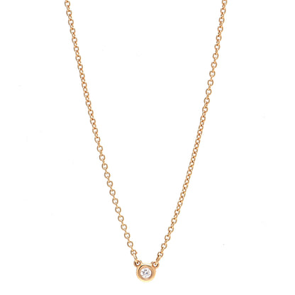 Tiffany 18K Yellow Gold Diamond .03ct Elsa Peretti Diamonds by the Yard Pendant Necklace 1 of 6
