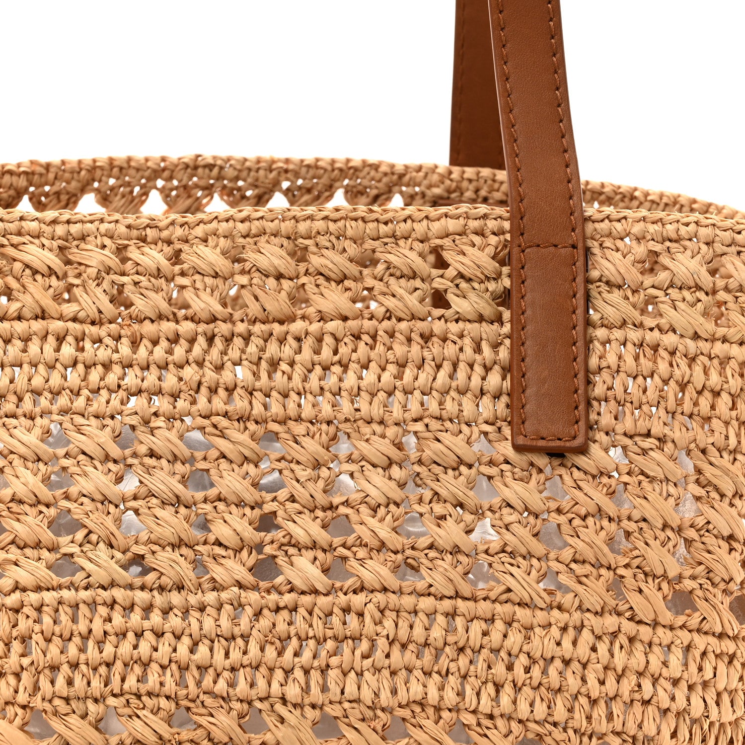 Saint Laurent Raffia Calfskin Small Panier Tote Naturel 8 of 10