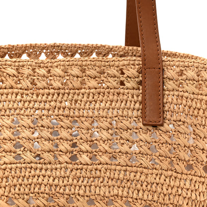 Saint Laurent Raffia Calfskin Small Panier Tote Naturel 8 of 10