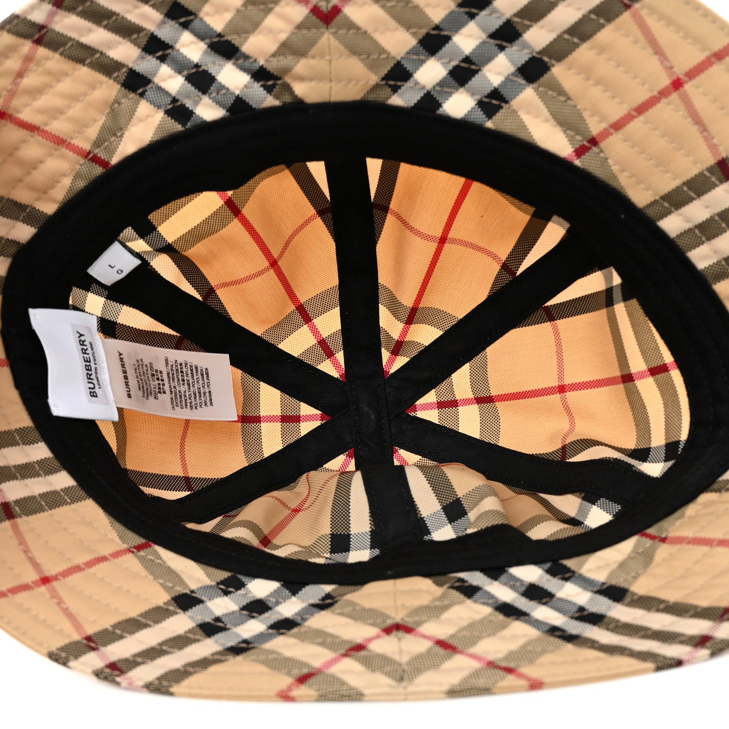 Burberry Nylon Vintage Check Bucket Hat L Archive Beige 7 of 8