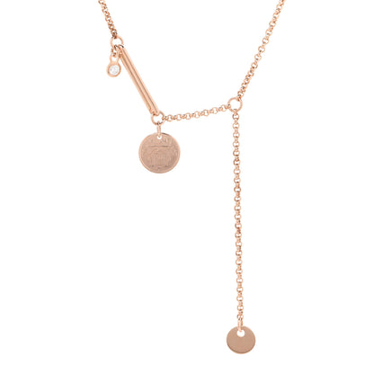 Hermes 18K Rose Gold Diamond TPM Ex-Libris Pendant Necklace 4 of 7