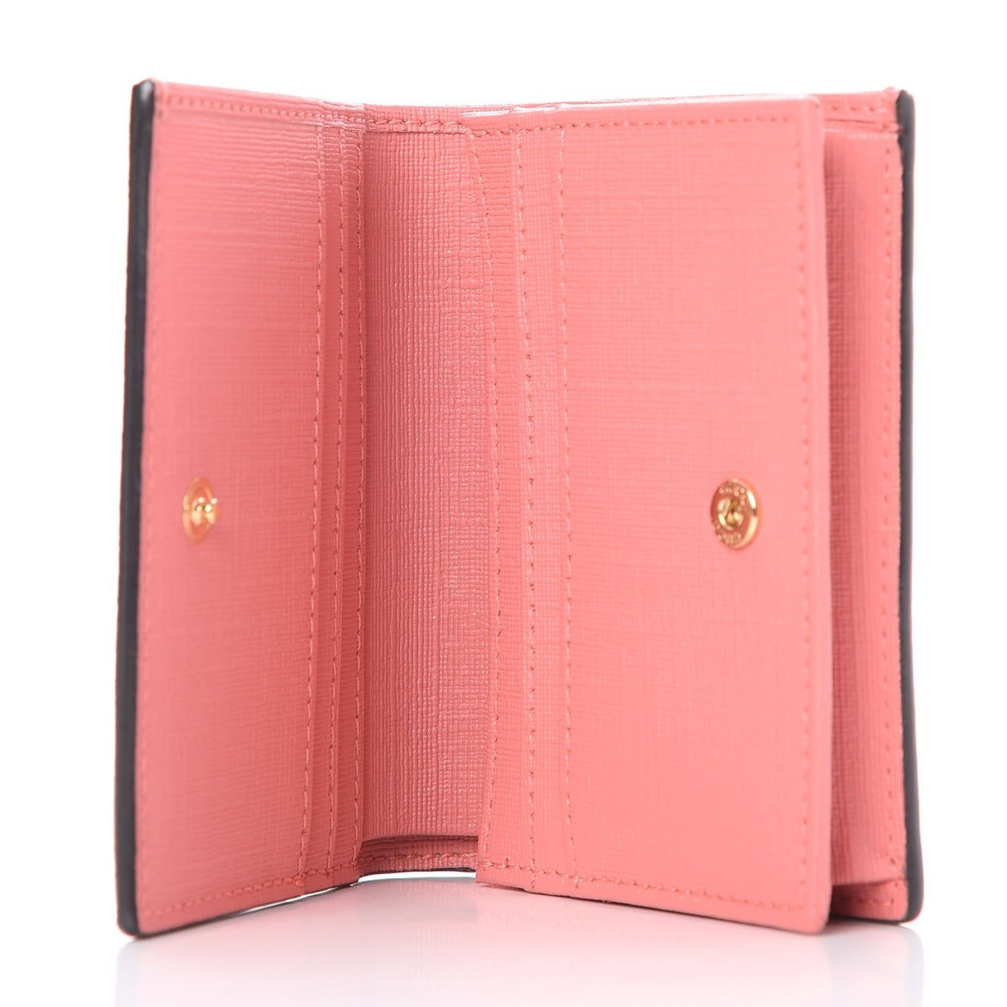 GG Supreme Monogram Face Embroidered Card Case Wallet Pink