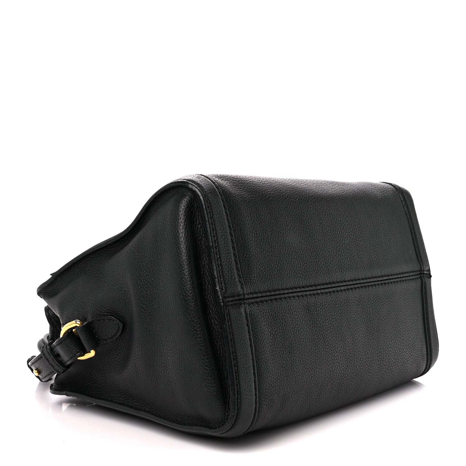 Alexander McQueen Pebbled Calfskin Small Skull Padlock Zip Around Tote Black 4 of 14