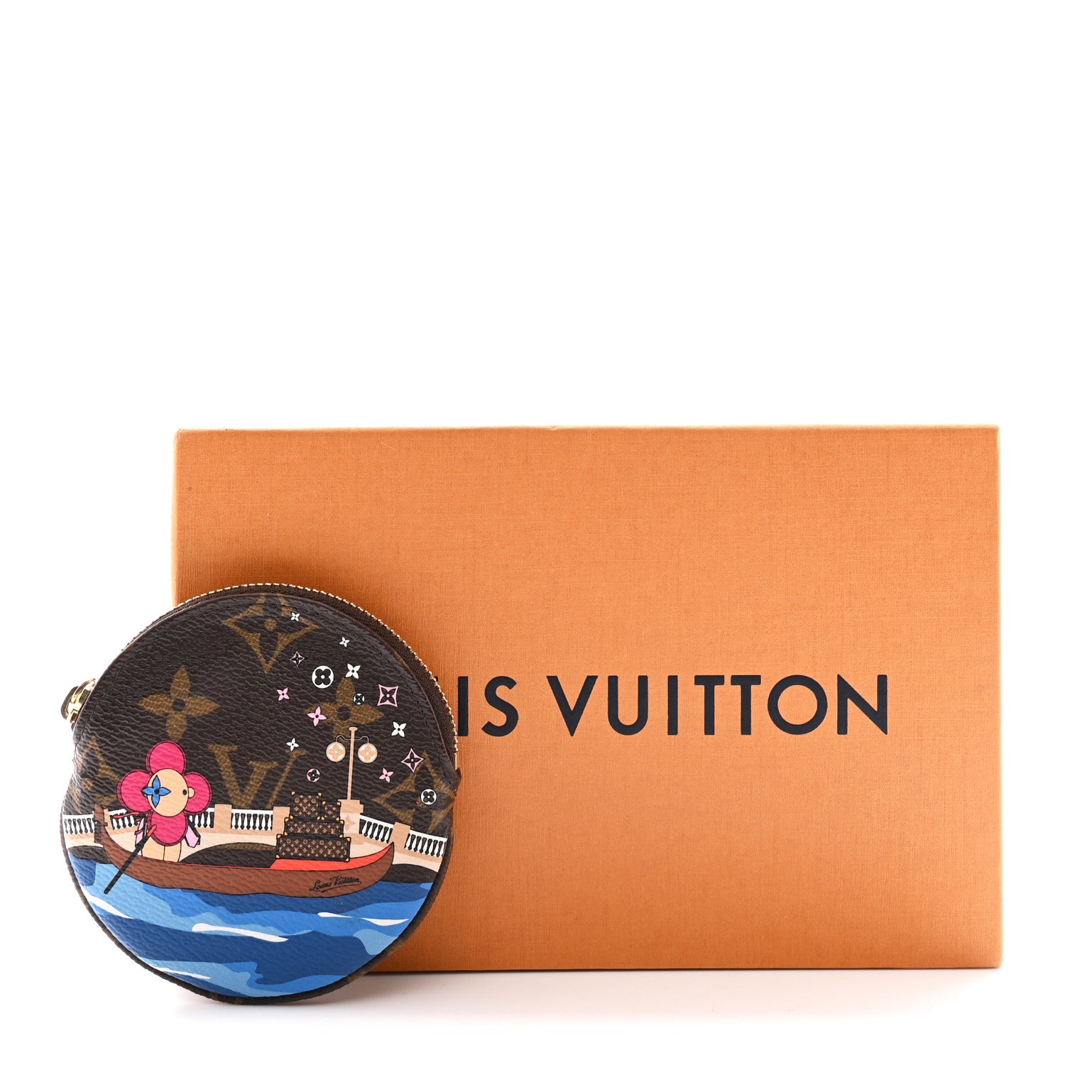 Louis Vuitton Monogram 2019 Christmas Animation Round Coin Purse Blue 8 of 8