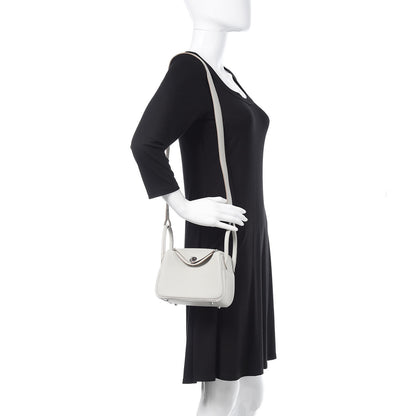 Hermes Taurillon Clemence Mini Lindy 20 Gris Perle 2 of 9
