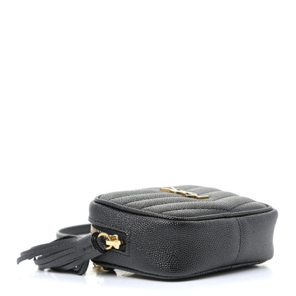 Saint Laurent Grain De Poudre Matelasse Monogram Baby Lou Camera Bag Black 3 of 9