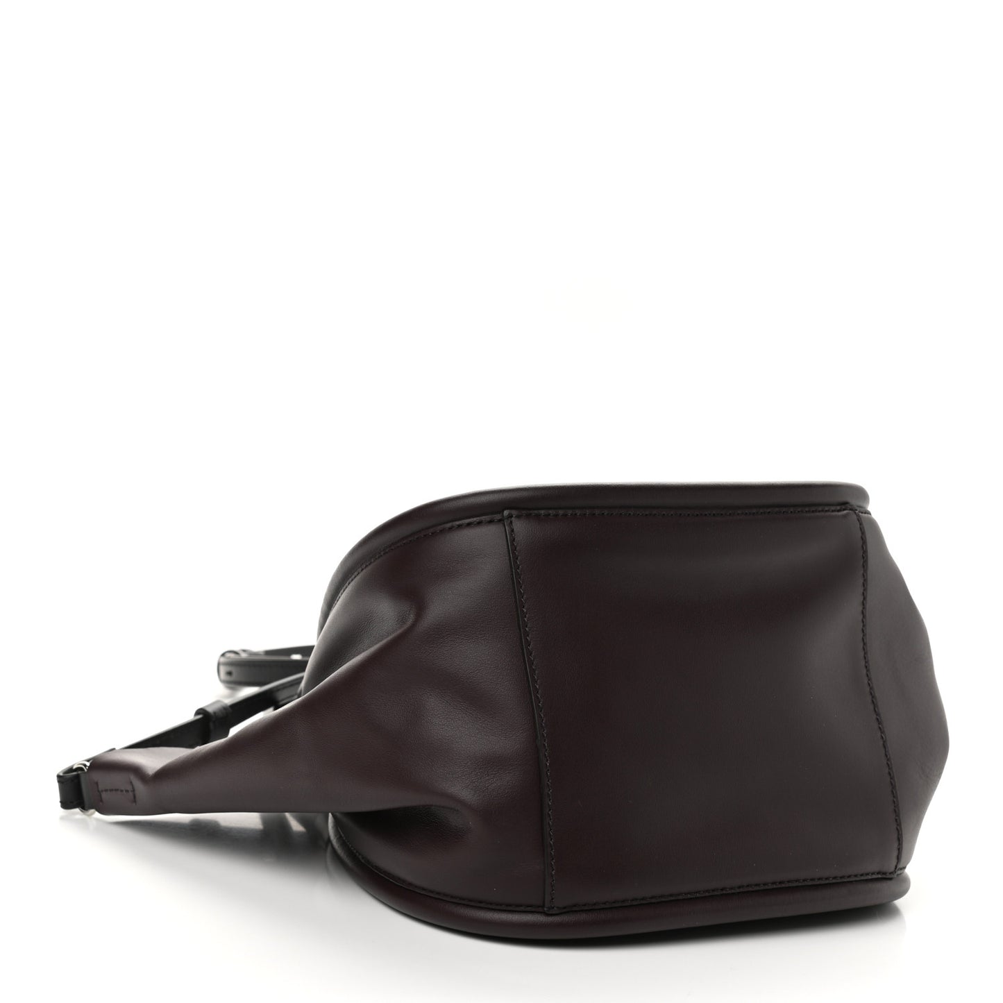 Calfskin Small Ruched Tote Chocolate Plum
